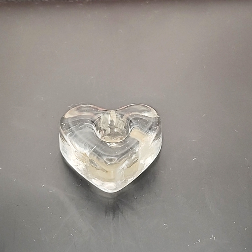 Vintage Biedermann Mini Glass Heart Candle Holder